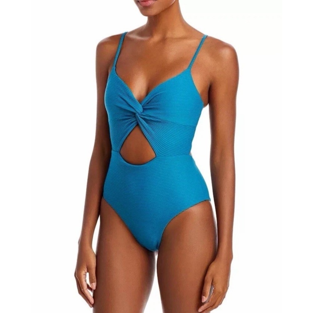 NWT L*Spaceβ L79940 Kyslee Cutout One Piece Swimsuit Size XS Teal